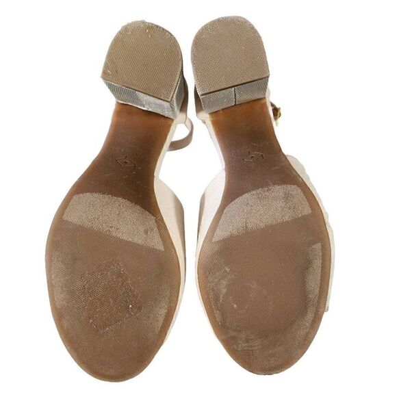 Katy Perry Collection The Kala Women's Nude Microsuede Metallic Sandals Size 10 - Picture 6 of 10
